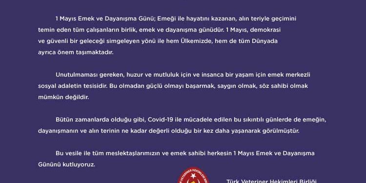 1 Mayıs Emek ve Dayanışma Günü Kutlu Olsun