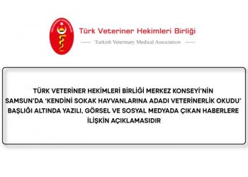 TVHB Merkez Konseyi’nin Samsun’da ‘Kendini Sokak Hayvanlarına Adadı Veterinerlik Okudu’ Başlığı Altında Yazılı, Görsel ve Sosyal Medyada Çıkan Haberlere İlişkin Açıklamasıdır