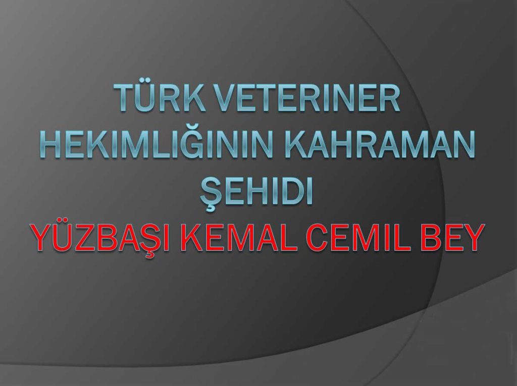 Türk Veteriner Hekimliğinin Kahraman Şehidi Yüzbaşı Kemal Cemil Bey