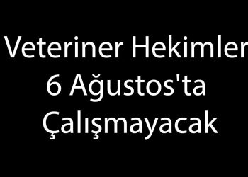 Veteriner Hekimler 6 Ağustos'ta Çalışmayacak